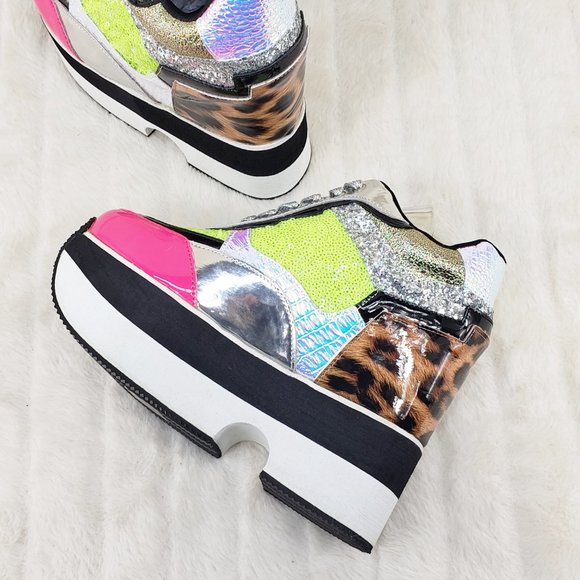 Kitchen Sink Hidden Wedge Platform Low Top Sneakers - Picture 10 of 13